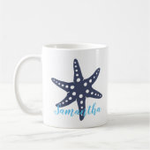 Starfish Midnight Blue Name Kaffeetasse (Links)