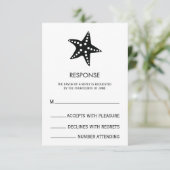 Starfish Minimalistische Hochzeitkarte RSVP Karte (Stehend Vorderseite)
