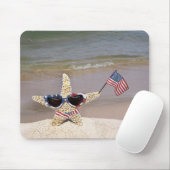 Starfish mit amerikanischer Flagge Mousepad (Mit Mouse)