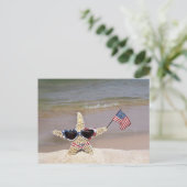 Starfish mit amerikanischer Flagge Postkarte (Stehend Vorderseite)
