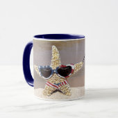 Starfish mit amerikanischer Flagge Tasse (Vorderseite Links)