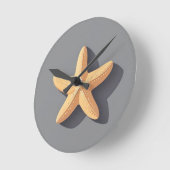 Starfish mit grauem Hintergrund Runde Wanduhr (Winkel)