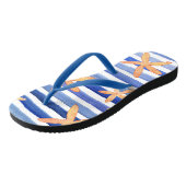 Starfish mit Streifen whimsical wassercolor Badesandalen (Schrägansicht)