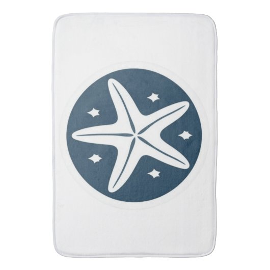 Starfish mit weißen Sternen Badematte (Vorderseite Vertikal)