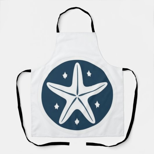 Starfish mit weißen Sternen Schürze (Vorderseite)
