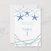 Starfish & Modern Lines Elegante Tischnummer (Vorderseite)