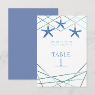 Starfish & Modern Lines Elegante Tischnummer