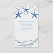 Starfish & Modern Lines Eleganter Strand Custom Ch Visitenkarte (Rückseite)