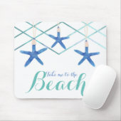 Starfish & Modern Lines Eleganter Strand Custom Mousepad (Mit Mouse)