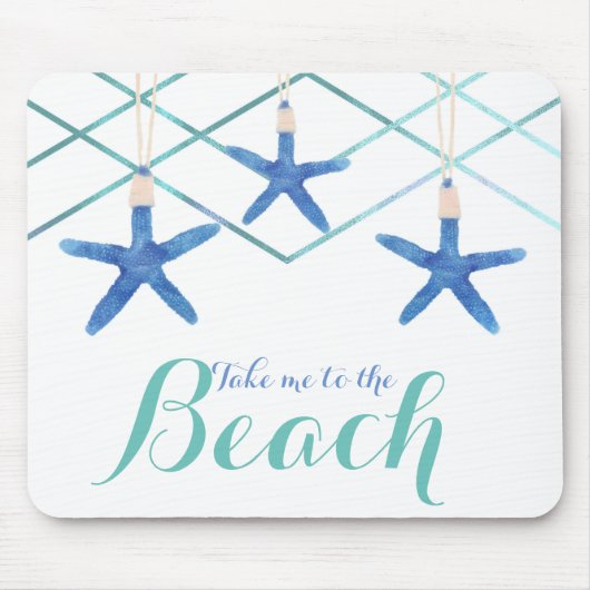 Starfish & Modern Lines Eleganter Strand Custom Mousepad (Vorne)
