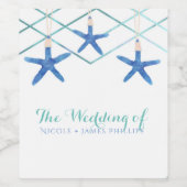 Starfish & Modern Lines Eleganter Strand Individue Weinetikett (Einzelnes Label)