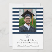 Starfish Modern Navy Weißer Streifen Ankündigung (Vorderseite)