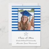 Starfish Modern Navy Weißer Streifen Announ Ankündigung (Vorderseite)