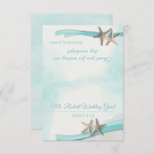 Starfish Multifunktionskarte und Lace DIY Sitzkart Einladung (Vorne/Hinten)
