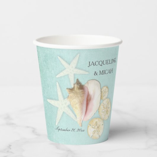 Starfish Muschel Beach Ocean Shore Brautparty Pappbecher (Vorderseite)