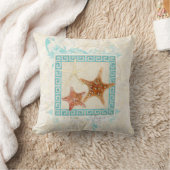 Starfish Muscheln Griechischer Musterstrand Kissen (Decke)