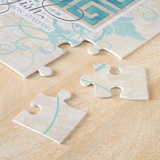 Starfish Muscheln Griechischer Musterstrand Puzzle (Seite)