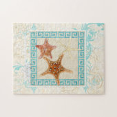 Starfish Muscheln Griechischer Musterstrand Puzzle (Horizontal)