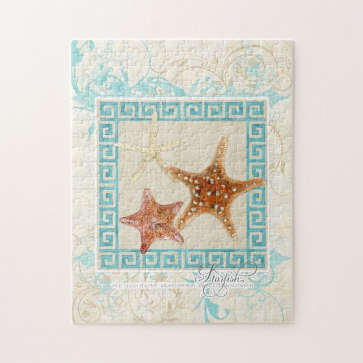 Starfish Muscheln Griechischer Musterstrand Puzzle (Vertikal)