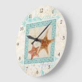 Starfish-Muscheln-Ozean-griechischer Große Wanduhr (Winkel)
