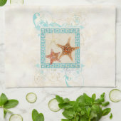 Starfish-Muscheln-Ozean-griechischer Küchentuch (Gefaltet)