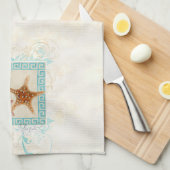 Starfish-Muscheln-Ozean-griechischer Küchentuch (Viertel Falte)