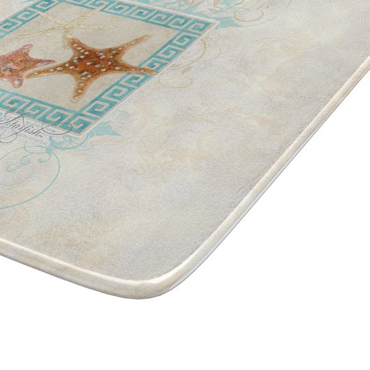 Starfish-Muscheln-Ozean-griechischer Schneidebrett (Ecke)