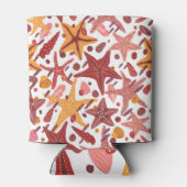 Starfish Muscheln: Skandinavisches Meeresmuster Dosenkühler (Rückseite)