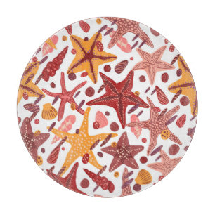 Starfish Muscheln: Skandinavisches Meeresmuster Schneidebrett