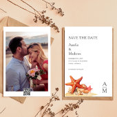 Starfish Muscheln Strand Save the Date nautisch Einladung