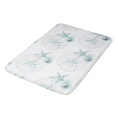 Starfish Muscheln Strand Strandbad Elegante Modern Badematte (Schrägansicht)