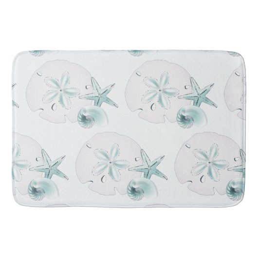 Starfish Muscheln Strand Strandbad Elegante Modern Badematte (Vorderseite)