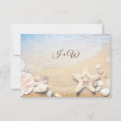 Starfish Muscheln Tropical Beach Wedding RSVP Card Einladung (Rückseite)
