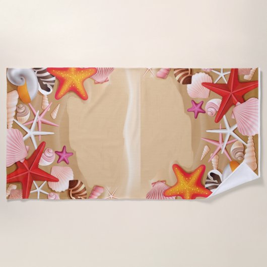 Starfish Muscheltuch Strandtuch (Vorderseite)