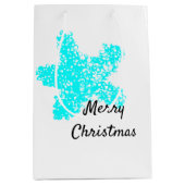 Starfish Muster Aquamarin Aqua White Frohe Weihnac Mittlere Geschenktüte (Vorderseite)