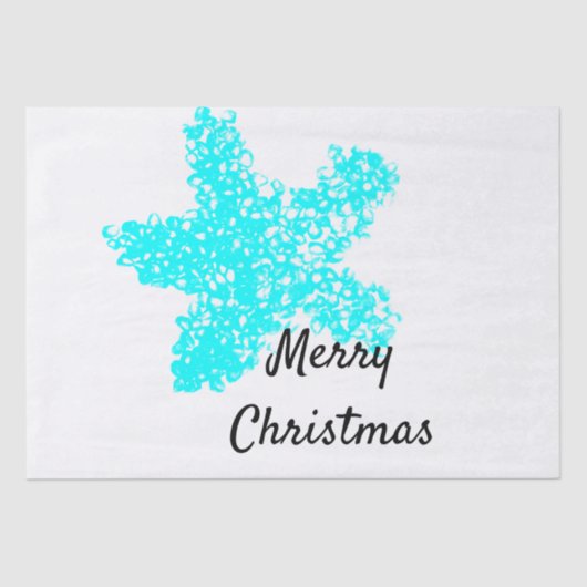 Starfish Muster Aquamarin Aqua White Frohe Weihnac Seidenpapier (Vorderseite)