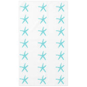 Starfish Muster Aquamarin Blue White Elegantes Par Tischdecke (Vorderseite)