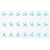 Starfish Muster Aquamarin Blue White Elegantes Par Tischdecke (Vorderseite (Horizontal))