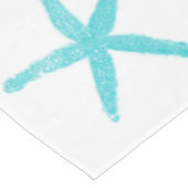 Starfish Muster Aquamarin Blue White Elegantes Par Tischdecke (Schrägansicht)