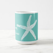 Starfish Muster Aquamarin White Beach Frohe Weihna Kaffeetasse (Mittel)