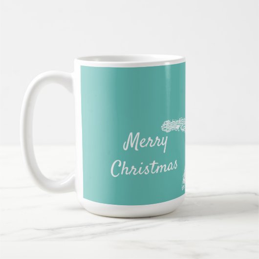 Starfish Muster Aquamarin White Beach Frohe Weihna Kaffeetasse (Links)