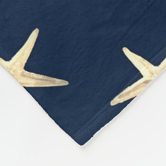 Starfish Muster auf festem Hintergrund Fleecedecke (Ecke)