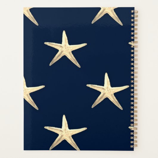 Starfish Muster auf festem Hintergrund Planer (Rückseite)