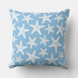 Starfish Muster Blau Kissen