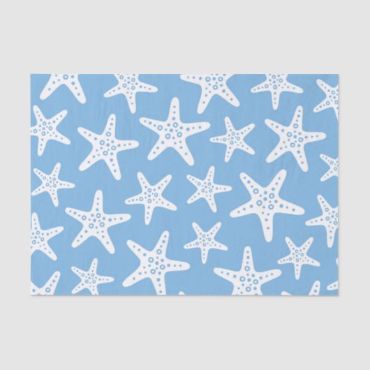 Starfish Muster Blau Seidenpapier (Vorderseite)