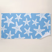 Starfish Muster Blau Strandtuch (Vorderseite)