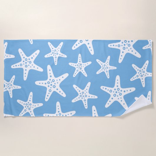 Starfish Muster Blau Strandtuch (Vorderseite)