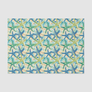 Starfish Muster Blau und Grün Dekoupage Seidenpapier