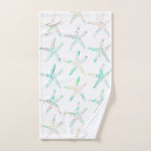 Starfish Muster Coastal Beach Aquamarin Blue White Badhandtuch Set (Handtuch)
