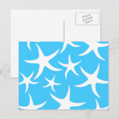 Starfish Muster, Helltürkisblau und weiß. Postkarte (Vorne/Hinten)